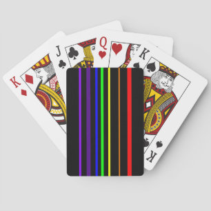Baraja De Cartas Rayas de arcoíris coloridas sobre negro