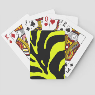 Baraja De Cartas Rayas de cebra amarillas abstractas