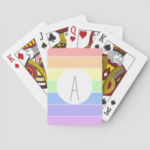 Baraja De Cartas Rayas de color arcoiris monogramadas