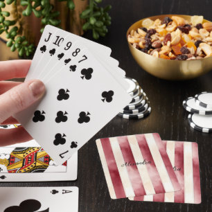 Baraja De Cartas Rayas de crema de borgoña