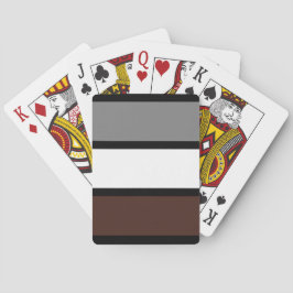 Baraja De Cartas Rayas grises medianas, blancas y marrones