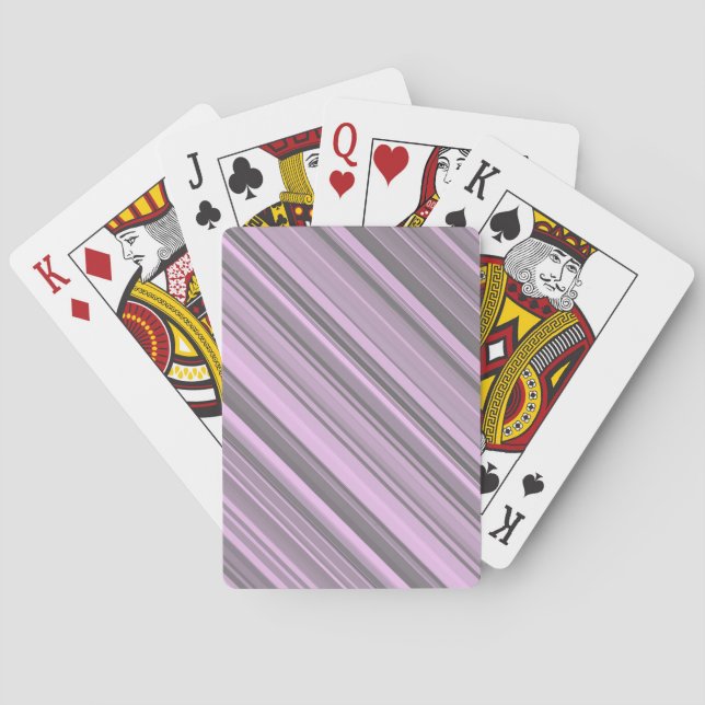 Baraja De Cartas Rayas grises moradas (Reverso)