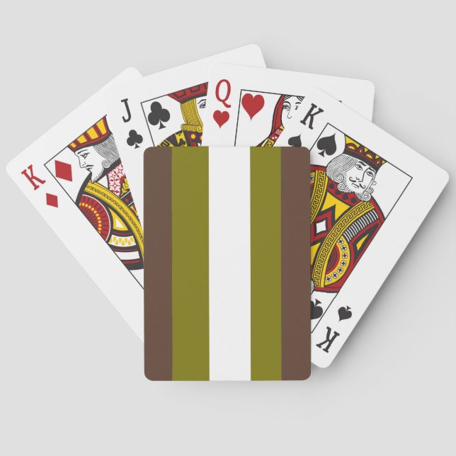 Baraja De Cartas rayas marrones, verdes y blancas (Reverso)