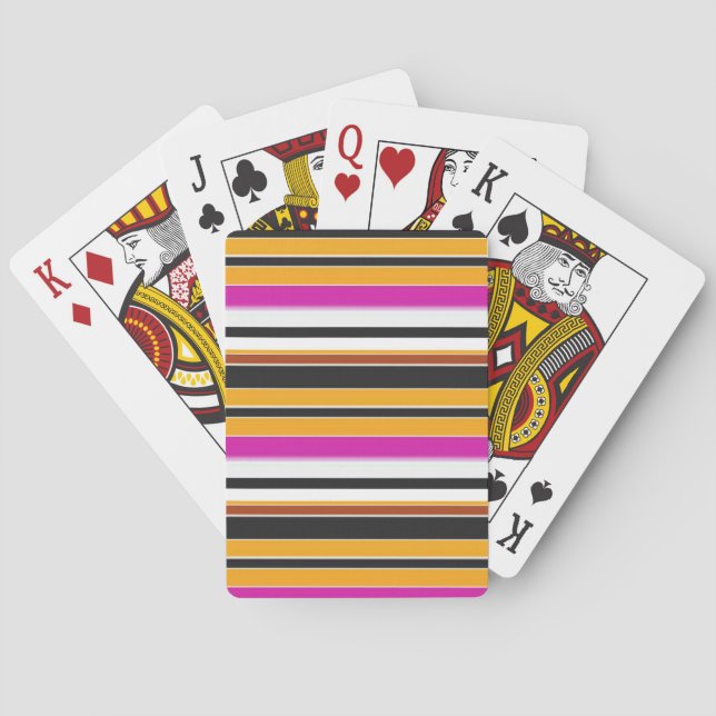 Baraja De Cartas Rayas naranjas negras lindas (Reverso)