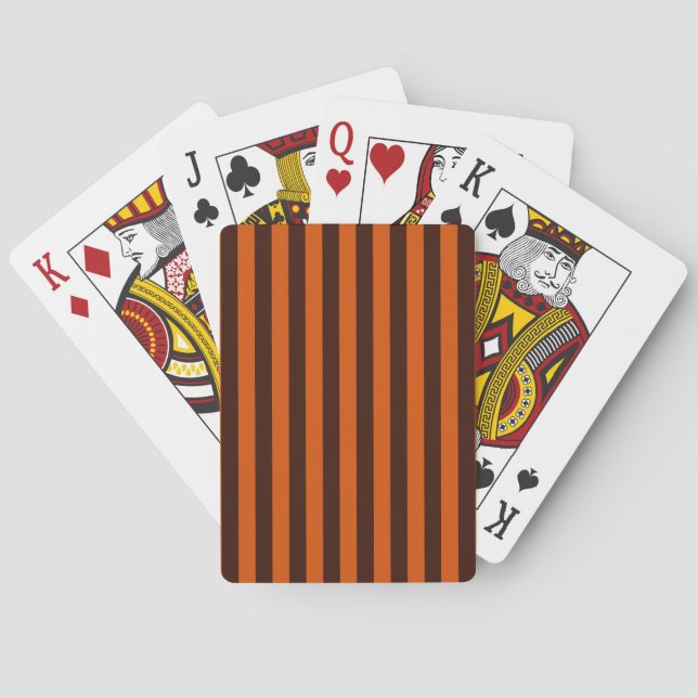 Baraja De Cartas Rayas Naranjas quemadas verticales (Reverso)
