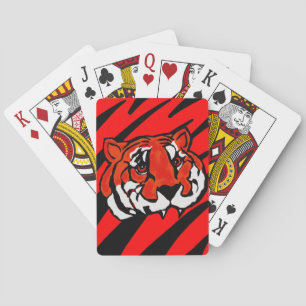 BARAJA DE CARTAS RAYAS NARANJAS Y NEGRAS