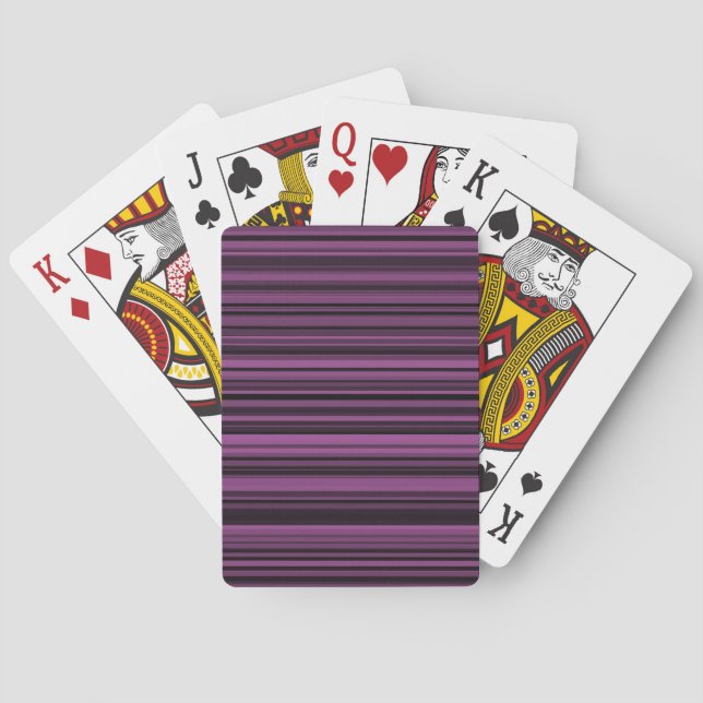 Baraja De Cartas Rayas Negras Moradas Abstractas (Reverso)