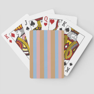 Baraja De Cartas Rayas Ocres, Rosadas y Azules