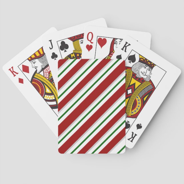 Baraja De Cartas Rayas rojas y verdes (Reverso)