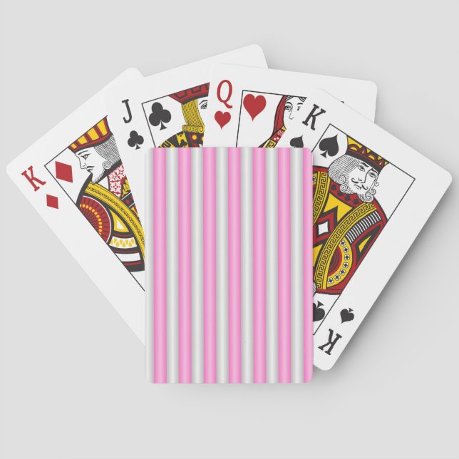 Baraja De Cartas Rayas rosadas neón modernas con efecto 3D (Reverso)