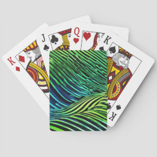 Baraja De Cartas Rayas verdes neón futuristas
