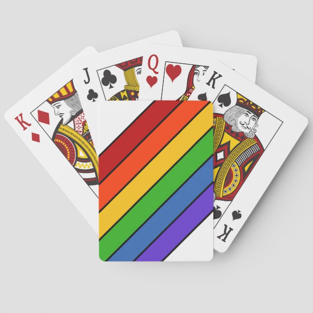 Baraja De Cartas Rayo diagonal arcoiris (Reverso)