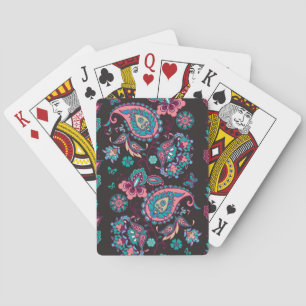 Baraja De Cartas Rayo Paisley: negro decorativo sin foco