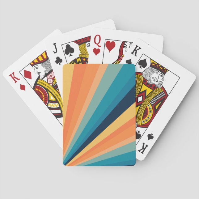 Baraja De Cartas Rayos solares retro (Reverso)