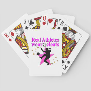 BARAJA DE CARTAS REALES ATLETAS JUEGAN EL DISEÑO DEL FÚTBOL
