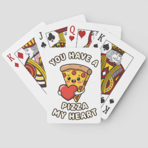 Baraja De Cartas Rebanada de pizza de San Valentín linda – divertid
