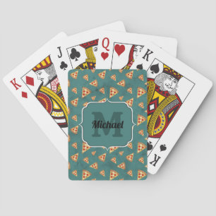 Baraja De Cartas Rebanadas de pizza geniales patrón vintage azul te