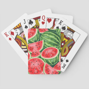 Baraja De Cartas Rebanadas de Sandía Vibrante de Verano Patrón