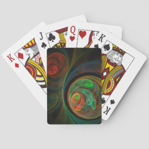 Baraja De Cartas Reborn Green Abstract Art
