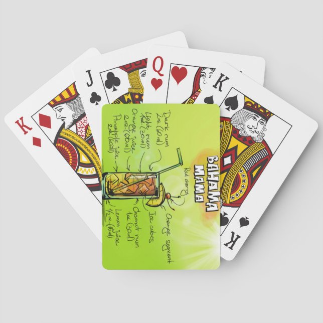 Baraja De Cartas Receta Bahama Mama Cocktail (Reverso)