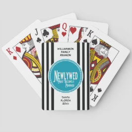 Baraja De Cartas Recién casado azul del premio de la reunión de