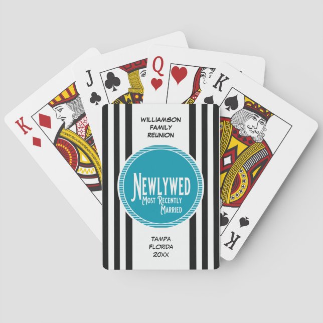 Baraja De Cartas Recién casado azul del premio de la reunión de (Reverso)