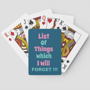 Baraja De Cartas Recordatorio divertido para personas olvidadizas 