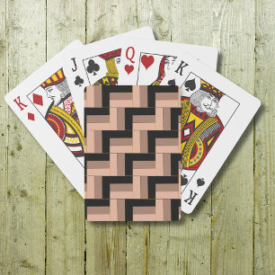 Baraja De Cartas Rectángulos Geométricos Marrón Mocha Negro
