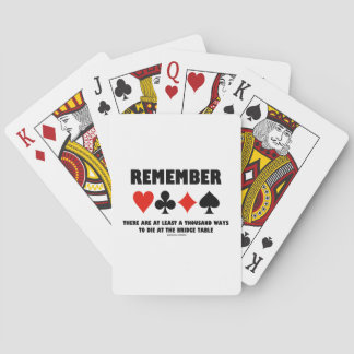 Baraja De Cartas Recuerde Al Menos Mil Formas De Morir La Tabla De 