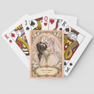 Baraja De Cartas Recuerdo de boda de novia y novio unicornio person