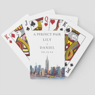 Baraja De Cartas Recuerdo de boda de Nueva York Par Perfecto