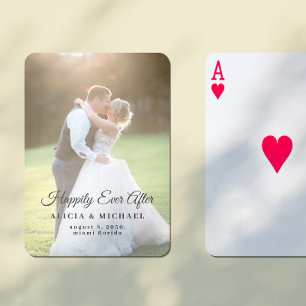 Baraja De Cartas Recuerdo de boda de recién casados feliz para siem