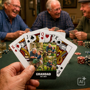 Baraja De Cartas Recuerdo de Foto del Abuelo Establecido Regalo