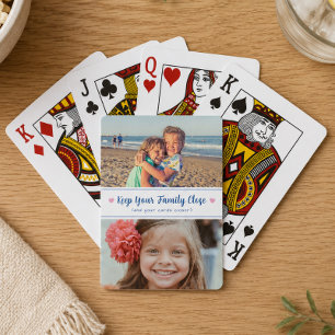 Baraja De Cartas Recuerdo de Noche de Juegos con Dos Fotos de Famil