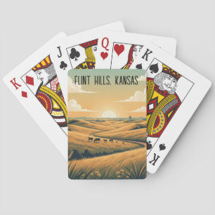 Baraja De Cartas Recuerdo de viaje de las Flint Hills de Kansas