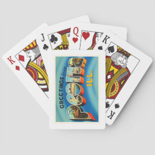Baraja De Cartas Recuerdo viejo del viaje del vintage de Peoria