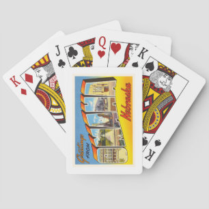 Baraja De Cartas Recuerdo viejo del viaje del vintage del NE de