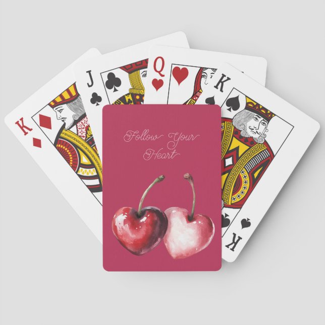 Baraja De Cartas Red Cherry Hearts (Reverso)