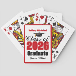 Baraja De Cartas Red Class of 2026 Custom Graduation Party