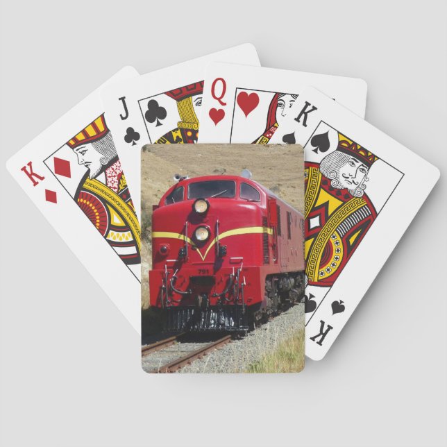 Baraja De Cartas Red Diesel Train Engine Locomotive Railway (Reverso)
