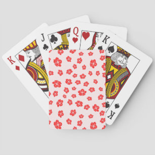 Baraja De Cartas Red Hibiscus Floral
