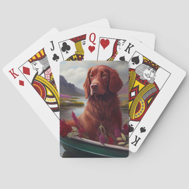 Baraja De Cartas Red irlandés sobre un remo: una aventura escénica (Reverso)