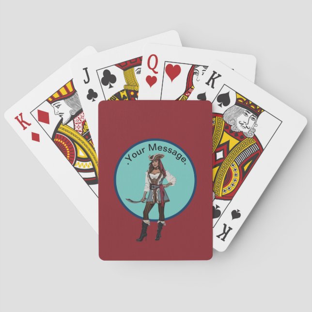 Baraja De Cartas RED LADY PIRATE Playing Cards (Reverso)