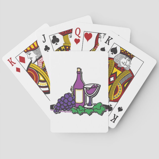 Baraja De Cartas Red Wine and Purple Grapes (Reverso)
