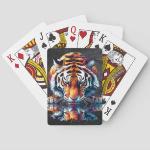 Baraja De Cartas Reflejo de Tigre Bebiendo Agua