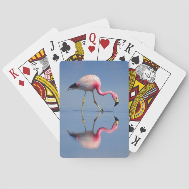 Baraja De Cartas reflexión de flamingo (Reverso)