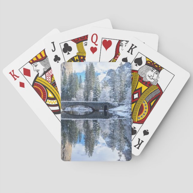 Baraja De Cartas Reflexión de invierno en Yosemite (Reverso)