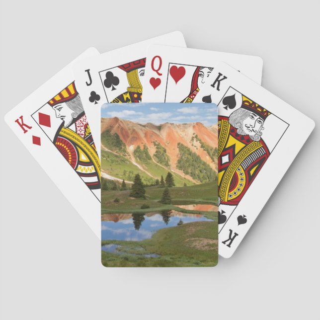 Baraja De Cartas Reflexión roja de la montaña (Reverso)