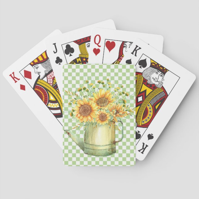 Baraja De Cartas Regadera de jardín girasoles (Reverso)