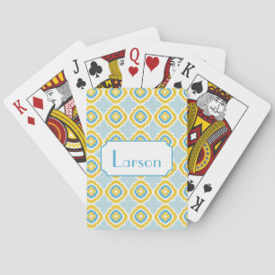 Baraja De Cartas Regalo azul amarillo del personalizado de las
